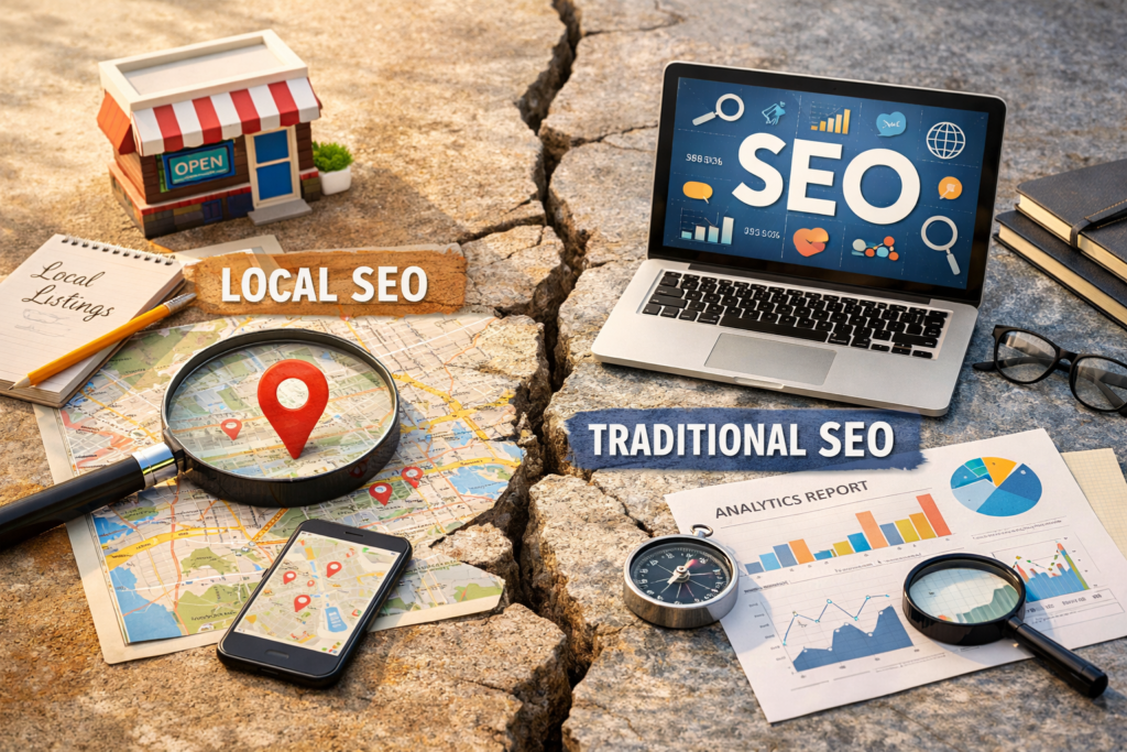 Local SEO versus traditional SEO concepts