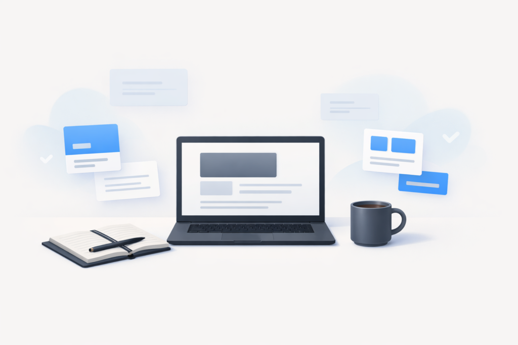 Conceptual illustration representing the core principles of high-quality content writing, including research, clarity, and engagement.