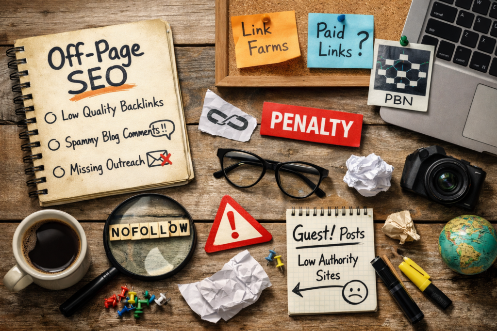 Off-page SEO mistakes and backlink warnings