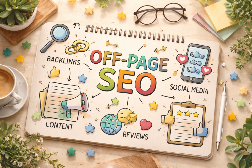 Off-page SEO refers to actions taken outside a website to improve its authority and rankings
