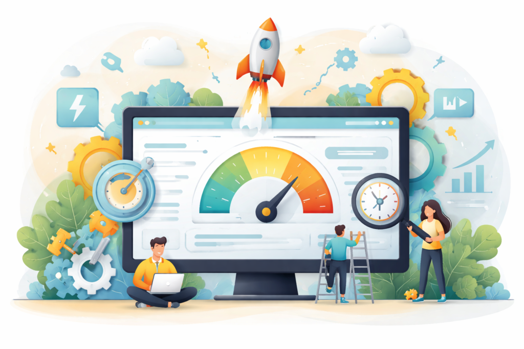 Website speed and performance optimization concept
