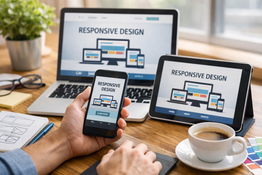 Mobile-friendly responsive website across devices