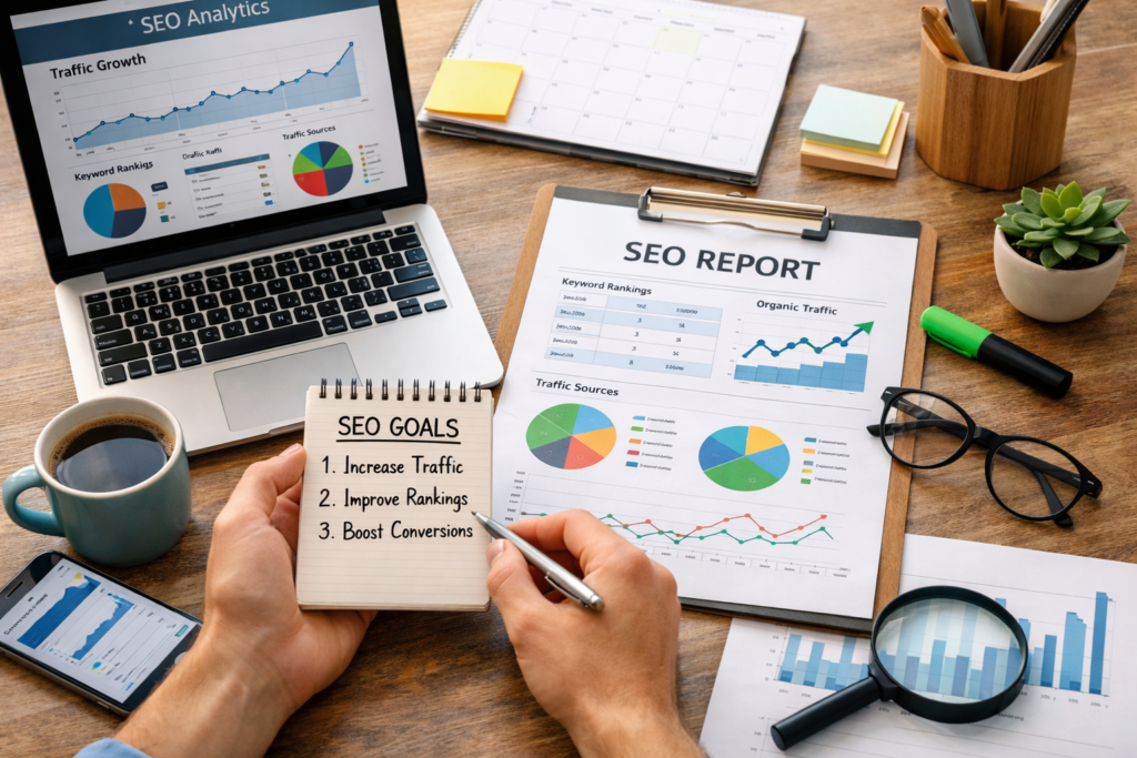 SEO analytics growth over time chart