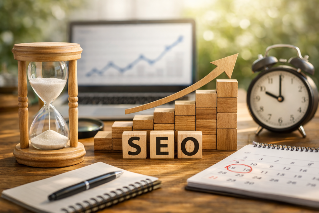 SEO progress over time concept