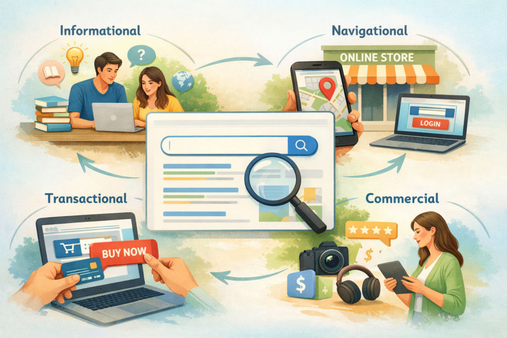 Search intent types visualized clearly diagram